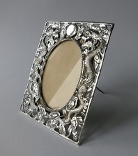 STANDRAHMEN ANTIK SILBER BILDERRAHMEN CHINA ? JAPAN ? DRACHEN RAHMEN FOTORAHMEN