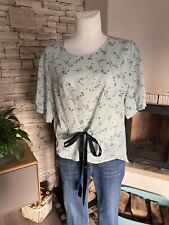Sehr Schöne Damen Bluse Tunika Oberteil Gr. XL XXL 48 50 Lindgrün Geblümt