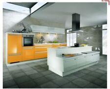ELENA grosse Einbauküche KOCHINSEL KÜCHE Musterküche Insel weiss safran 