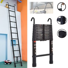 Alu Teleskopleiter Ausziehbar 3m-6m Sicherheitshaken Leiter Mit Abnehmbarer Hake