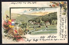 Künstler-AK Pforzheim, Kupferhammer mit Wappen 1901 