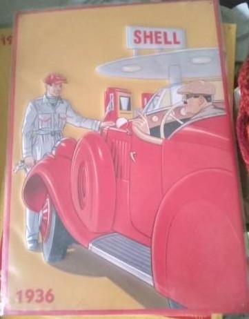 Shell blechschild tankstelle - shell,