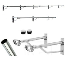 32 mm strapazierfähige Wandmontage Hängekleidung Schiene mit Stützarmen, Endkappen