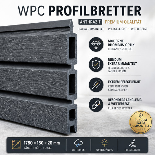Wpc sichtschutz einzelprofil - sichtschutz,