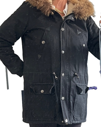 Winterparka schwarz mantel - winterparka,