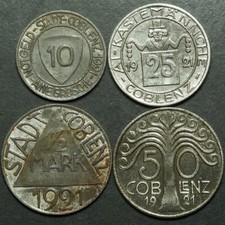 NOTGELD: 10, 25, 50 Pfennig &