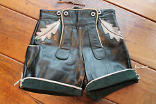 Kurze neu[wertig]e schwarze Pfadi Lederhose 'Gipfelstürmer' in  H44, auch D36+