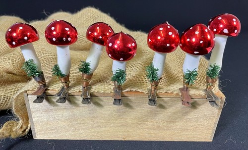 Lauscha figur 7x fliegenpilz - lauscha,