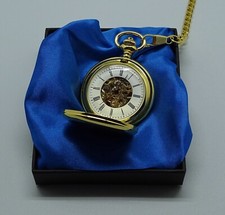 Skelett Taschenuhr mit Kette