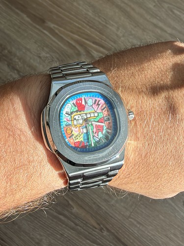 Graffiti uhr silberne - uhr,