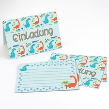 6 Dino Einladungskarten