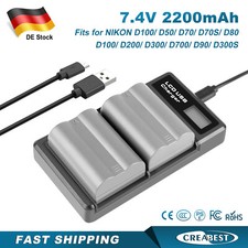 2Pcs EN-EL3e Ersatz Akku und