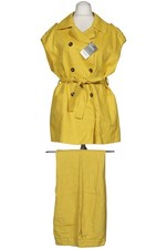 ZARA Anzug Damen Kostüm Set Zweiteiler Gr. M Leinen Gelb #40c6ca5