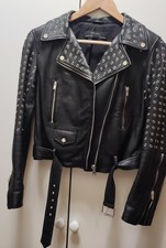 Zara Lederjacke Damen Schwarz Größe S