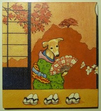 Deko HDF - Reisen Länder Urlaub Japan Asien Geisha Windhund Fächer Tiere Kimono