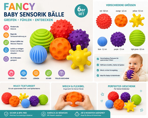 Fancy baby sensorik bälle - baby,