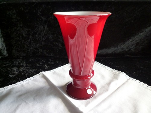 überfangglas vase opalglas - Überfangglas,