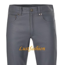 Lederhose W38 /L30 Lederjeans Herren NEU dunkelgrau 54 NEU leather  pants 38