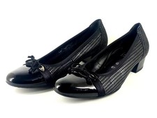 Gabor Damen-Pumps UK 6,5 G schwarz Soft Move Low Block Leder/Textil