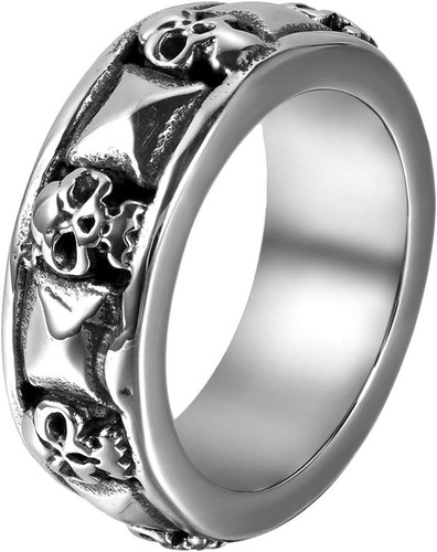 Herren ring schwarz silber - in,