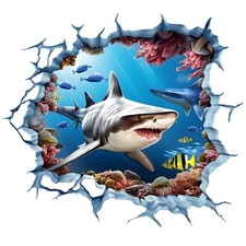 2x sticker 3D shark car