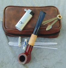 Pfeifentasche mit Bruyereholz