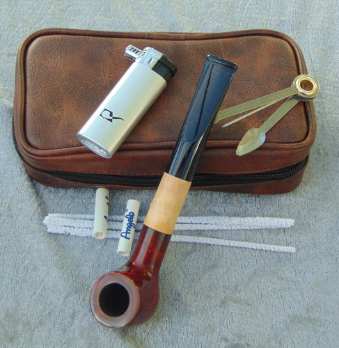 Pfeifentasche mit bruyereholz - mit,