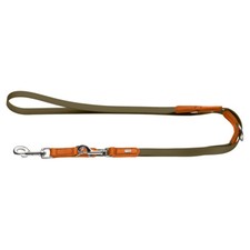 Hunter Verstellbare Führleine Wolmar khaki/orange für Hunde, langlebig, flexibel
