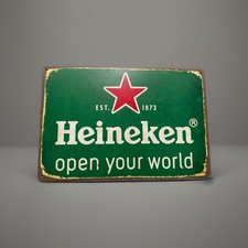 Blechschild Heineken Belgien Pils Bier 20x30cm Vintage Schild Bar Theke Brauerei