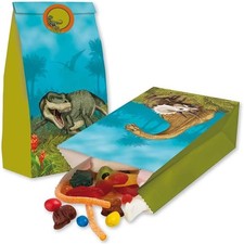 8 Papier-Partytüten DINOSAURIER & T-REX +Klebesticker Mitgebsel Party Geburtstag