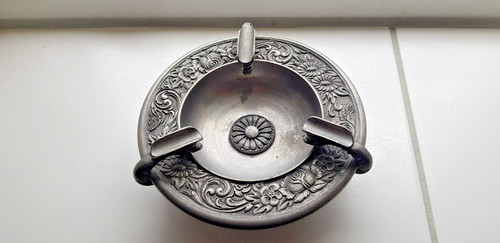 Vintage aschenbecher zinn - aschenbecher,