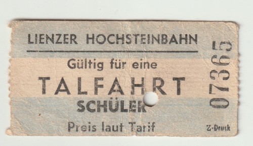 Alte fahrkarte talfahrt - alte,