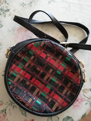 Runde ledertasche geflochten - runde,