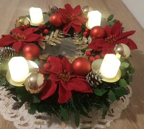 Adventskranz mit led - 4, kerzen