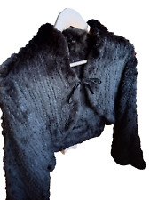 Geschenk Jäckchen Bolero Echtfell Kaninchen Gr. 38 schwarz edel