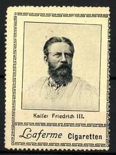 Reklamemarke Laferme Cigaretten, Kaiser Friedrich III. von Preußen im Portrait 