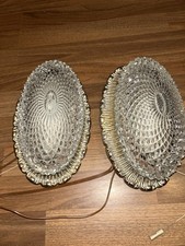 2x Vintage Limburg Kristallglas Wandlampe, Leuchter