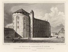 Trier Constantin Palast Original Stahlstich Poppel 1843