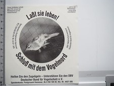 Aufkleber Sticker DBV - Deutscher Bund für Vogelschutz - Gegen Vogelmord (6677)