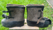 Paar Wachstiefel Wehrmacht, Filz mit Holzsohle, Elefantenstiefel