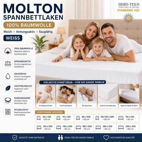 Molton spannbettlaken 100 - molton,