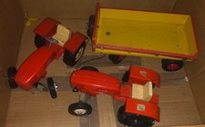 Steiff Trecker Traktor MAN mit Anhänger + Ersatzteil Trecker Holz Kunststoff