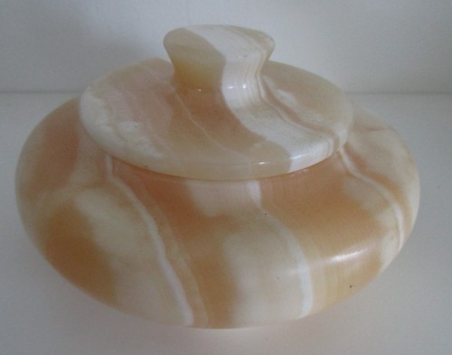 Onyx marmor deckeldose - marmor,