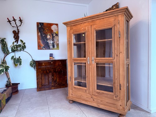Antike bauernvitrine vitrine - antike,