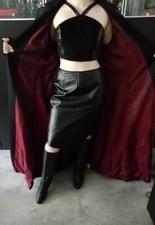 Leder Rock Schwarz Gr. 38 Sexy Knielang Lederrock Echte Leder 