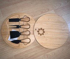 Käse-Schneid-Set Käse-Brett Käsemesser Geschenk-Set Bambus