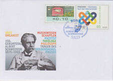 Plusbrief Ganzsache Albert Schweitzer ohne Matrixcode mit Erstverwendungsstempel