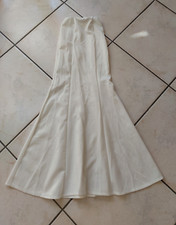 Neu figurbetonter Maxi Rock Godetrock hohe Taille stretch creme weiß Gr. S 34 36