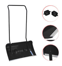 Schneeschieber mit Rollen Schneeschaufel Schwarz Rädern Schneeschild Alukante