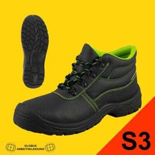 Sicherheitsschuhe S3 Schnürstiefel Stahlkappe/Stahlsohle schwarz/grün (Gr.41-46)